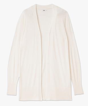 Gilet long en maille fine porté ouvert femme vue4 - GEMO 4G FEMME - GEMO