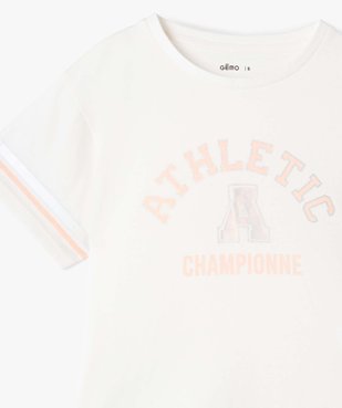 Tee-shirt fille oversize à manches courtes et motif irisé vue3 - GEMO (ENFANT) - GEMO