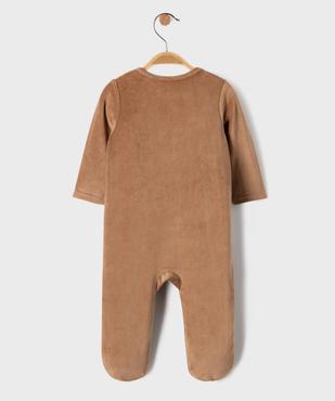 Pyjama en velours ouverture devant à motif renard bébé garçon vue3 - GEMO 4G BEBE - GEMO