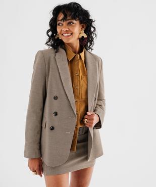 Veste blazer à motif pied-de-poule femme - LuluCastagnette vue1 - LULUCASTAGNETTE - GEMO