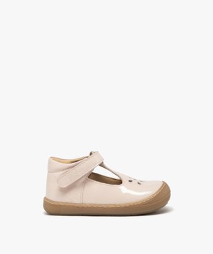 Chaussures premiers pas bébé fille en cuir vernis uni et à scratch - NA! vue1 - NA! - GEMO