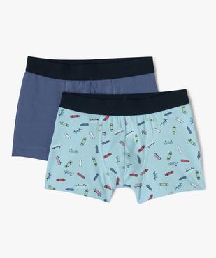 Boxer en coton stretch uni/imprimé garçon (lot de 2) vue1 - GEMO 4G GARCON - GEMO