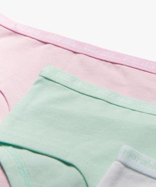 Shorties en coton biologique fille (lot de 3) vue2 - GEMO 4G FILLE - GEMO