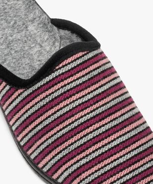 Chaussons femme mules confort dessus tissé vue6 - GEMO 4G FEMME - GEMO