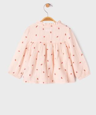 Blouse en gaze de coton à motifs fleuris bébé fille vue3 - GEMO(BEBE DEBT) - GEMO