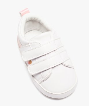 Baskets naissance bébé fille à scratch avec détails scintillants vue5 - GEMO 4G BEBE - GEMO