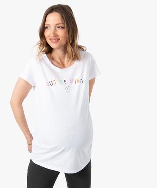Tee-shirt de grossesse avec inscription multicolore vue1 - GEMO (MATER) - GEMO