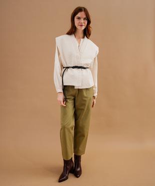 Veste kimono courte sans manches en jacquard femme vue6 - GEMO(FEMME PAP) - GEMO