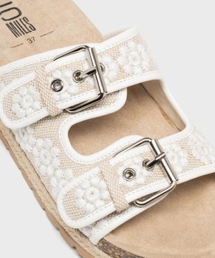 Mules à semelle plateforme et larges brides brodées femme - 5 Miles vue6 - 5 MILES - GEMO