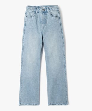 Jean Straight délavé avec taille ajustable fille vue2 - GEMO (JUNIOR) - GEMO