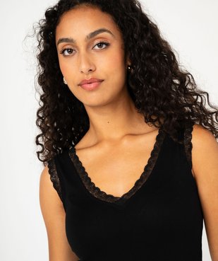 Débardeur avec col V en dentelle femme vue4 - GEMO 4G FEMME - GEMO
