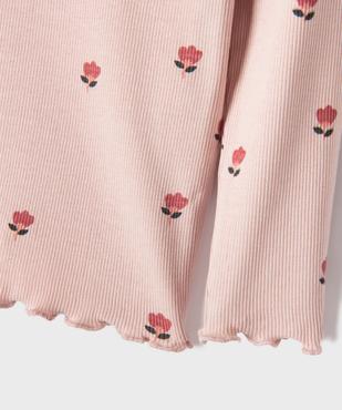 Tee-shirt manches longues à motif brodé et finitions froncées bébé fille vue2 - GEMO 4G BEBE - GEMO