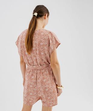 Combishort imprimé en viscose fluide femme vue3 - GEMO 4G FEMME - GEMO