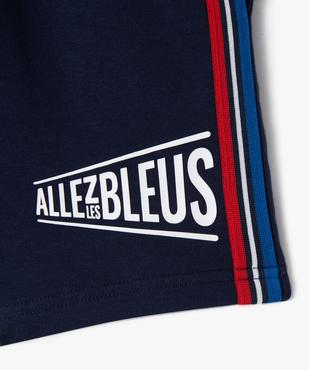 Short en maille avec bandes tricolores garçon - Allez les bleus vue2 - ALLEZ LES BLEUS - GEMO