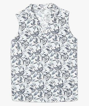Blouse femme sans manches imprimée avec col chemise vue4 - GEMO(FEMME PAP) - GEMO