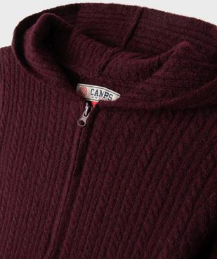 Gilet à capuche zippé en maille fantaisie extensible fille vue2 - GEMO (JUNIOR) - GEMO