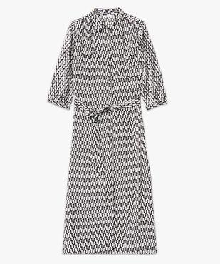 Robe chemise longue à manches 3/4 femme vue5 - GEMO 4G FEMME - GEMO