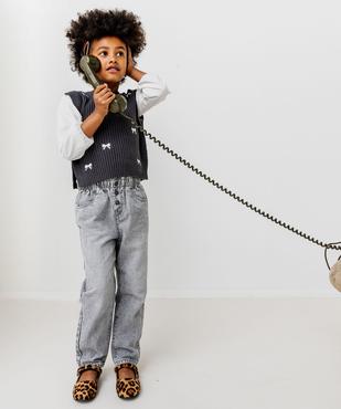 Pull 2 en 1 avec manches chemise fille vue4 - GEMO (ENFANT) - GEMO