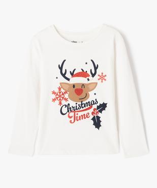Tee-shirt à manches longues spécial Noël fille vue1 - GEMO (ENFANT) - GEMO