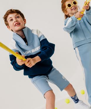 Sweat garçon color block à col montant zippé garçon vue1 - GEMO (ENFANT) - GEMO