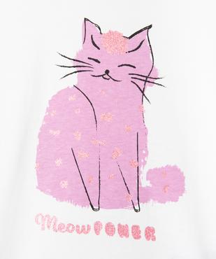 Tee-shirt fille à manches courtes à motif pailleté vue2 - GEMO (ENFANT) - GEMO