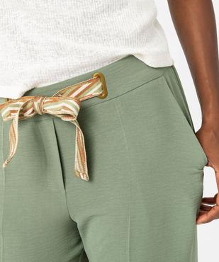 Pantalon fluide coupe large avec ceinture à nouer femme vue2 - GEMO(FEMME PAP) - GEMO