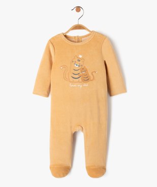 Pyjama dors-bien en velours à motif tigre bébé garçon vue1 - GEMO(BB COUCHE) - GEMO