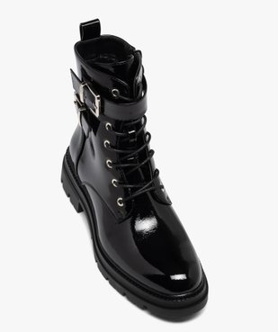 Boots vernies à semelle crantée et boucles femme vue5 - 5 MILES - GEMO