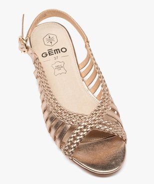 Sandales femme plates métallisées et décolletées  vue5 - GEMO (CASUAL) - GEMO