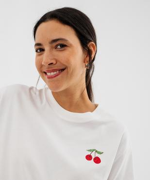 Tee-shirt manches courtes avec motifs cerises femme vue2 - GEMO(FEMME PAP) - GEMO