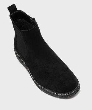 Boots en suédine avec doublure chaude et élastique latéral femme - G'flex vue5 - G'FLEX - GEMO
