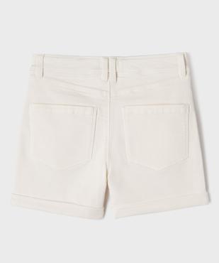 Short en toile denim avec taille haute ajustable fille vue3 - GEMO (JUNIOR) - GEMO