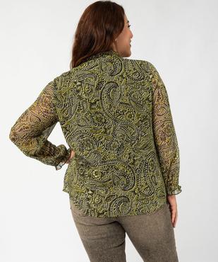 Chemise en voile imprimé à col V volanté femme grande taille vue3 - GEMO (G TAILLE) - GEMO