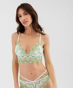 Soutien-gorge triangle en dentelle avec coussinets amovibles vue2 - GEMO(HOMWR FEM) - GEMO