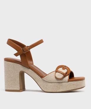 Sandales à talon large et semelle plateforme femme vue1 - FOLLOW ME - GEMO