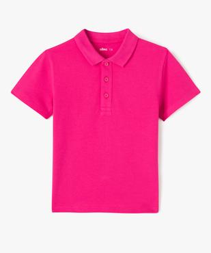 Polo à manches courtes en coton piqué uni fille vue1 - GEMO 4G FILLE - GEMO
