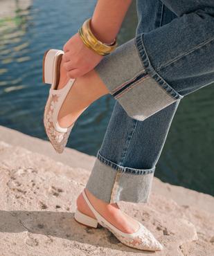 Escarpins à petit talon, bout pointu et arrière ouvert femme vue1 - FOLLOW ME - GEMO