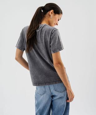 Tee-shirt manches courtes délavé à motif pailleté femme - Kuromi  vue3 - KUROMI - GEMO