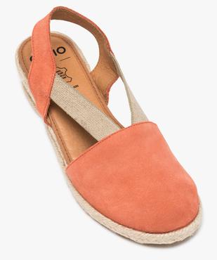 Sandales femme à talon compensé et dessus cuir vue5 - GEMO (CASUAL) - GEMO