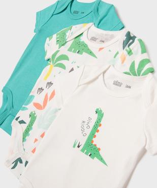 Body à manches courtes à motifs dinosaures bébé garçon (lot de 3) vue2 - GEMO 4G BEBE - GEMO