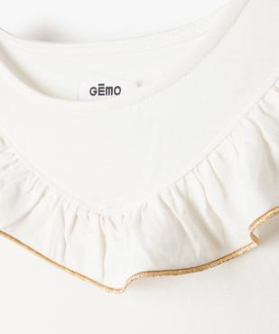 Tee-shirt fille sans manches à plastron volanté vue2 - GEMO (ENFANT) - GEMO