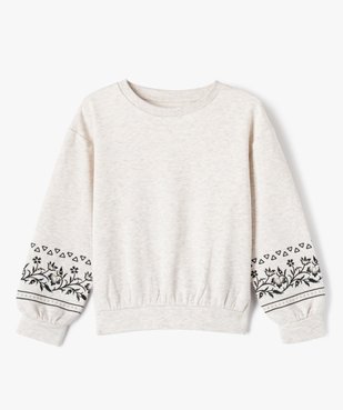Sweat avec motifs brodés sur les manches fille vue1 - GEMO (ENFANT) - GEMO