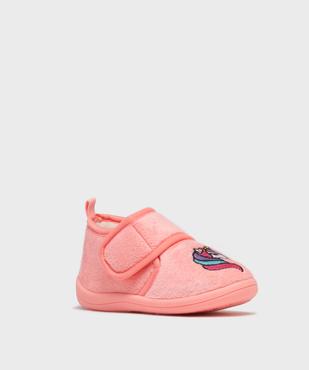 Chaussons fermeture scratch avec motif licorne bébé fille vue2 - GEMO 4G BEBE - GEMO