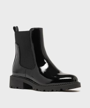 Boots femme vernies style Chelsea à semelle crantée vue10 - 5 MILES - GEMO