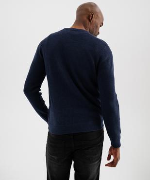 Pull col rond en coton uni homme vue8 - GEMO (HOMME) - GEMO