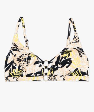 Haut de maillot de bain femme triangle avec anneaux métalliques vue4 - GEMO (PLAGE) - GEMO