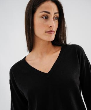 Pull col V en maille fine femme vue3 - GEMO(FEMME PAP) - GEMO
