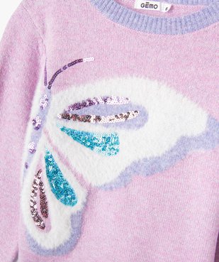 Pull pailleté avec sequins brodés et motifs fille vue2 - GEMO (ENFANT) - GEMO