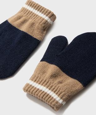 Moufles tricolores bébé garçon vue2 - GEMO 4G BEBE - GEMO