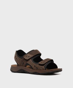 Sandales homme sport unies à scratch vue8 - G'FLEX - GEMO
